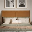 Valencia Full Solid Wood Low Profile Sleigh Platform Bed in Light Toffee
