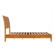 Valencia Full Solid Wood Low Profile Sleigh Platform Bed in Light Toffee