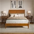 Valencia Full Solid Wood Low Profile Sleigh Platform Bed in Light Toffee