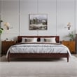 Aria King Solid Wood Modern Low Profile Platform Bed in Walnut
