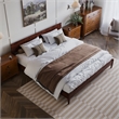 Aria King Solid Wood Modern Low Profile Platform Bed in Walnut