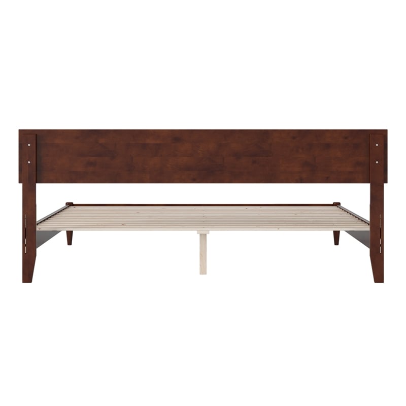 Aria King Solid Wood Modern Low Profile Platform Bed in Walnut
