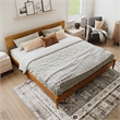 Aria King Solid Wood Modern Low Profile Platform Bed in Light Toffee