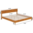Aria King Solid Wood Modern Low Profile Platform Bed in Light Toffee