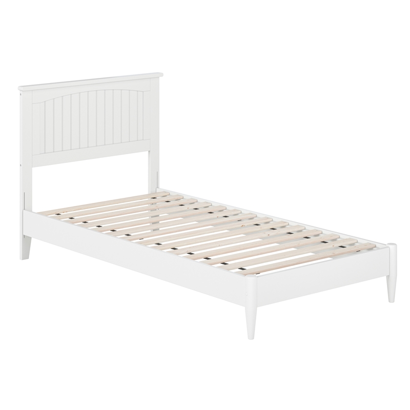 Naples Twin XL Wood Low Profile Platform Bed in White