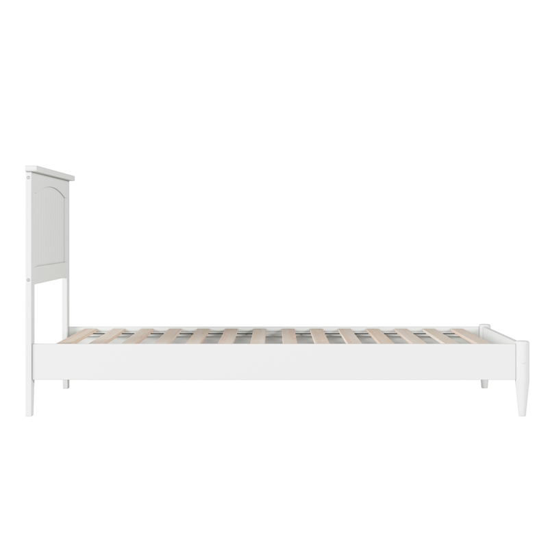 Naples Twin XL Wood Low Profile Platform Bed in White