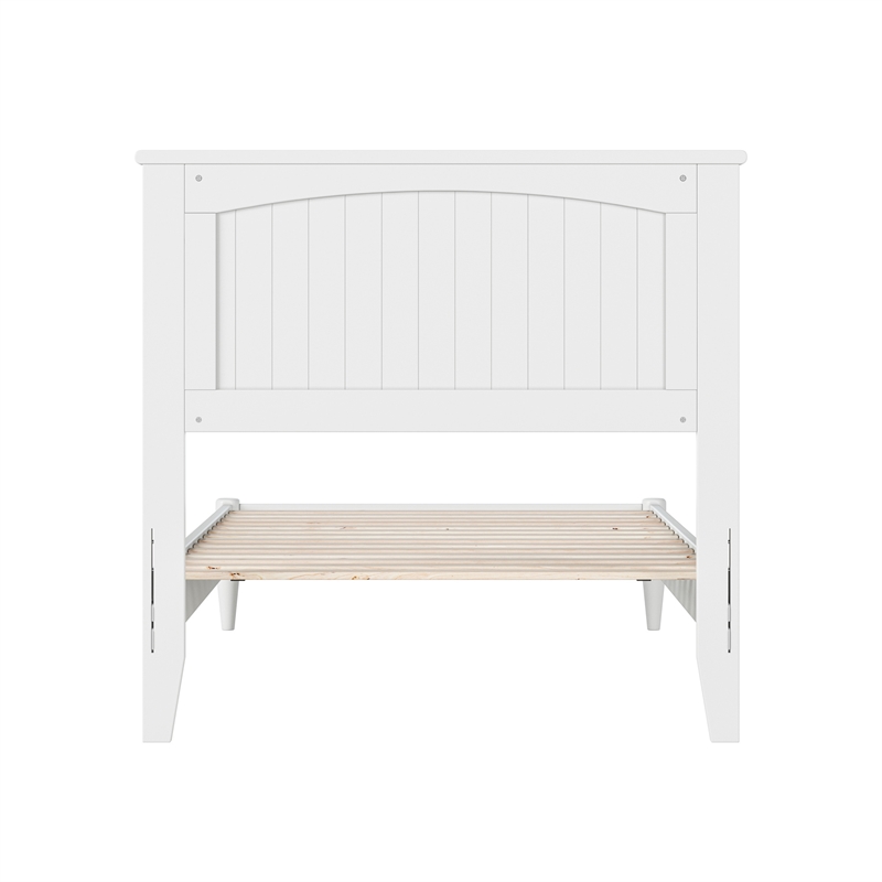 Naples Twin XL Wood Low Profile Platform Bed in White