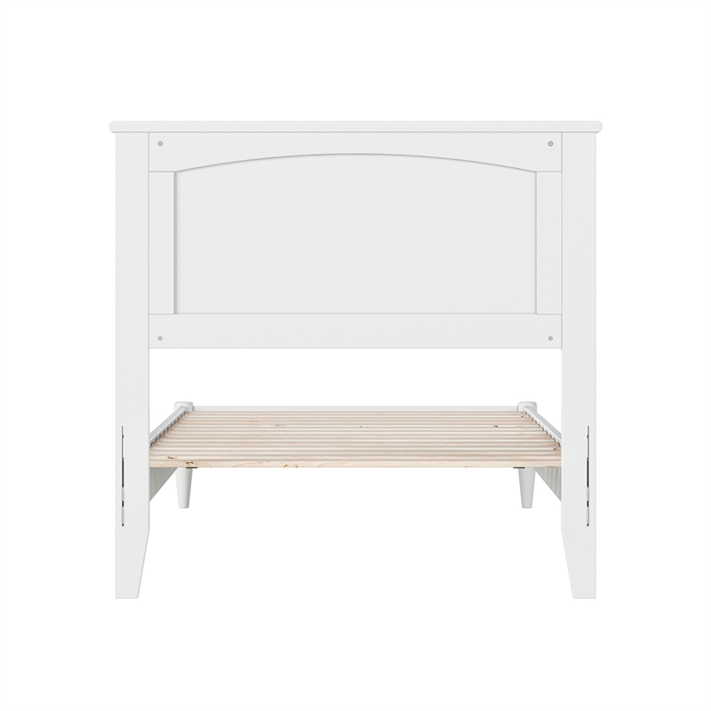 Naples Twin XL Wood Low Profile Platform Bed in White