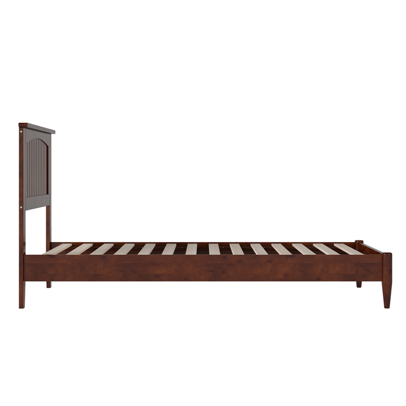 Naples Twin XL Wood Low Profile Platform Bed in Walnut