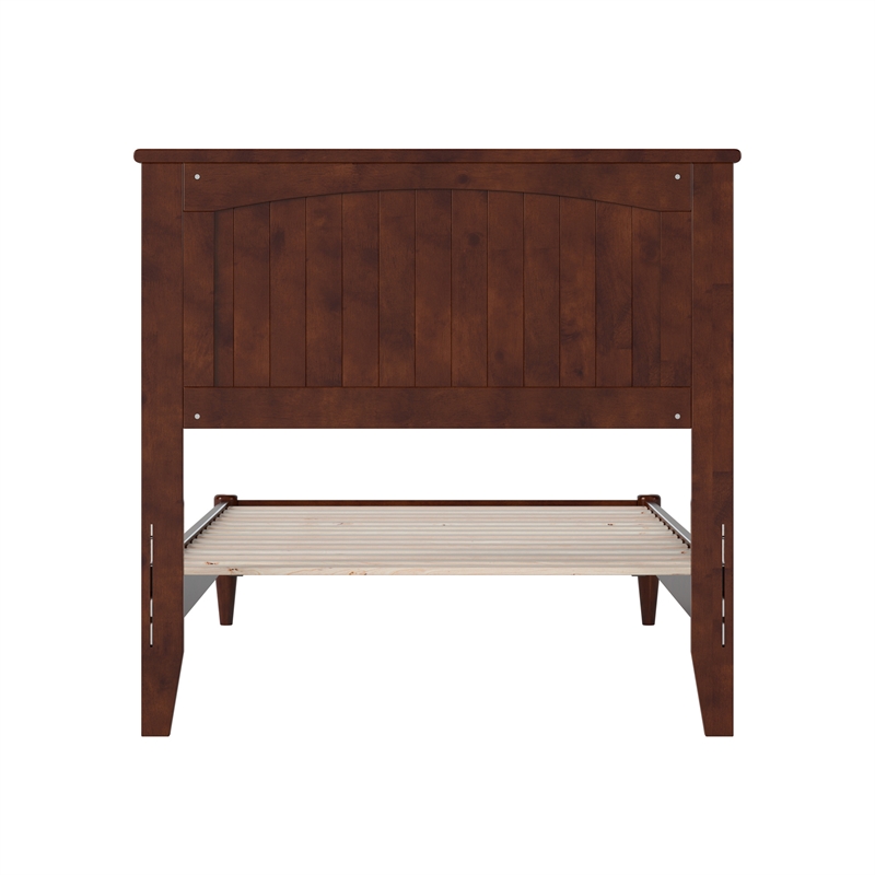 Naples Twin XL Wood Low Profile Platform Bed in Walnut