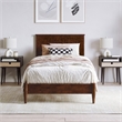 Naples Twin XL Wood Low Profile Platform Bed in Walnut
