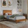 Naples Twin XL Wood Low Profile Platform Bed in Light Toffee