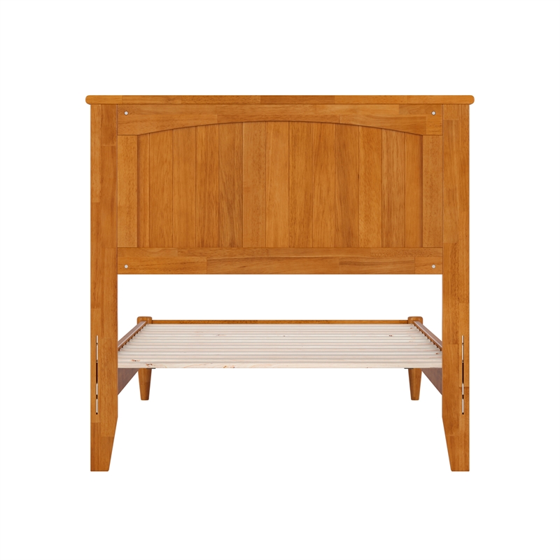 Naples Twin XL Wood Low Profile Platform Bed in Light Toffee