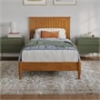 Naples Twin XL Wood Low Profile Platform Bed in Light Toffee