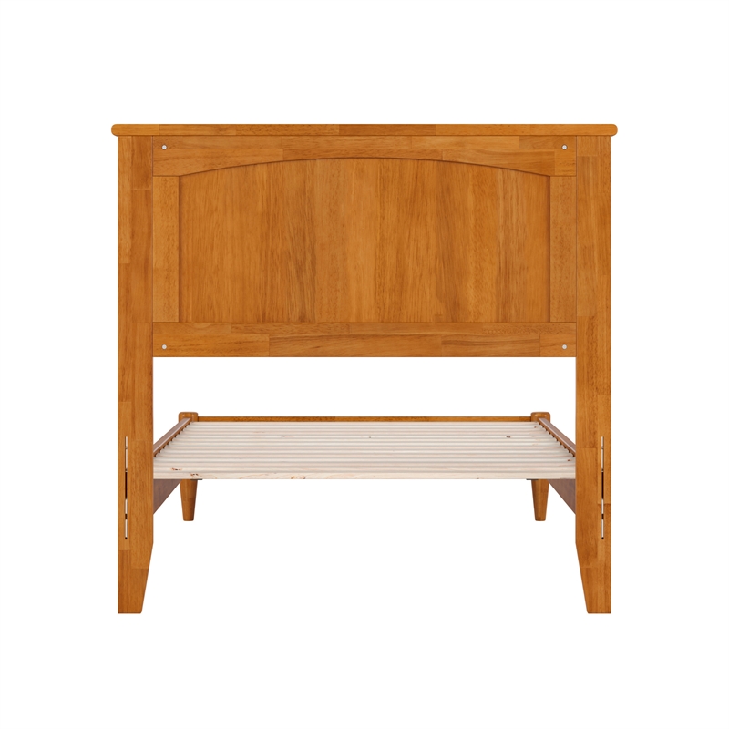 Naples Twin XL Wood Low Profile Platform Bed in Light Toffee