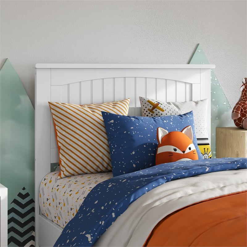 Naples Twin Wood Low Profile Platform Bed in White
