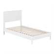 Naples Twin Wood Low Profile Platform Bed in White
