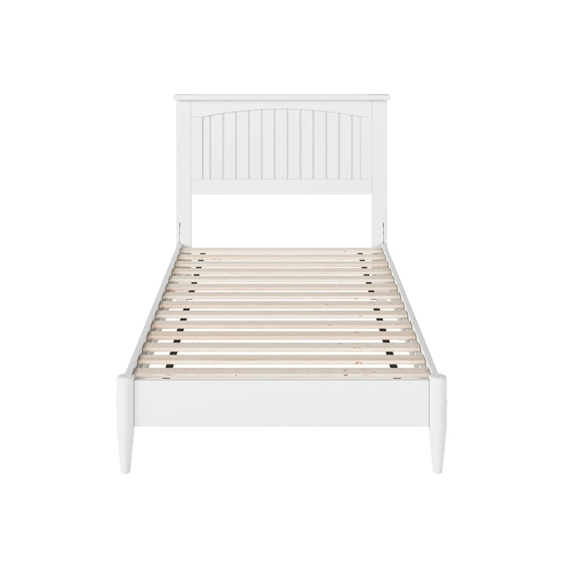 Naples Twin Wood Low Profile Platform Bed in White