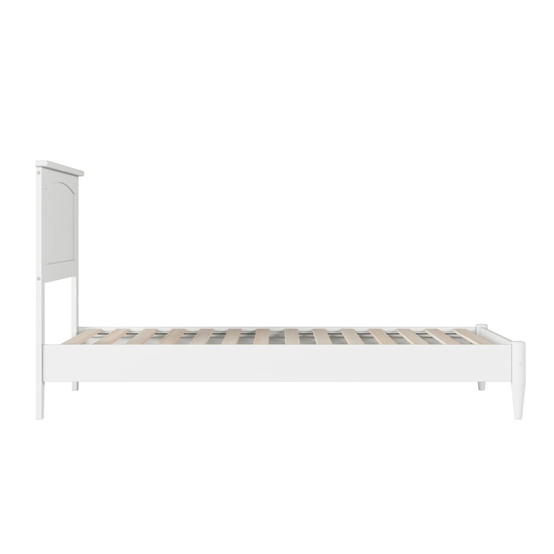 Naples Twin Wood Low Profile Platform Bed in White