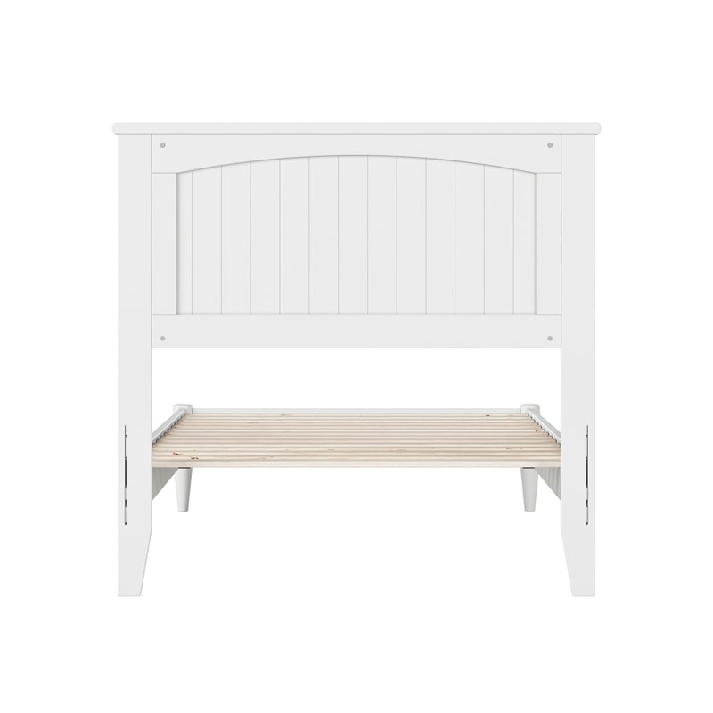 Naples Twin Wood Low Profile Platform Bed in White