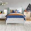 Naples Twin Wood Low Profile Platform Bed in White