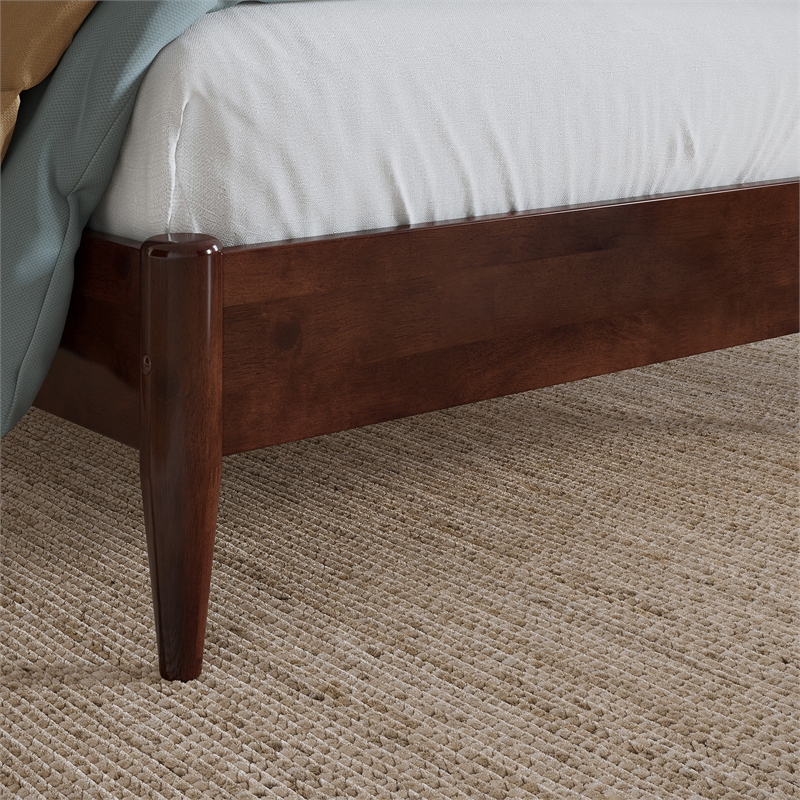 Naples Twin Wood Low Profile Platform Bed in Walnut