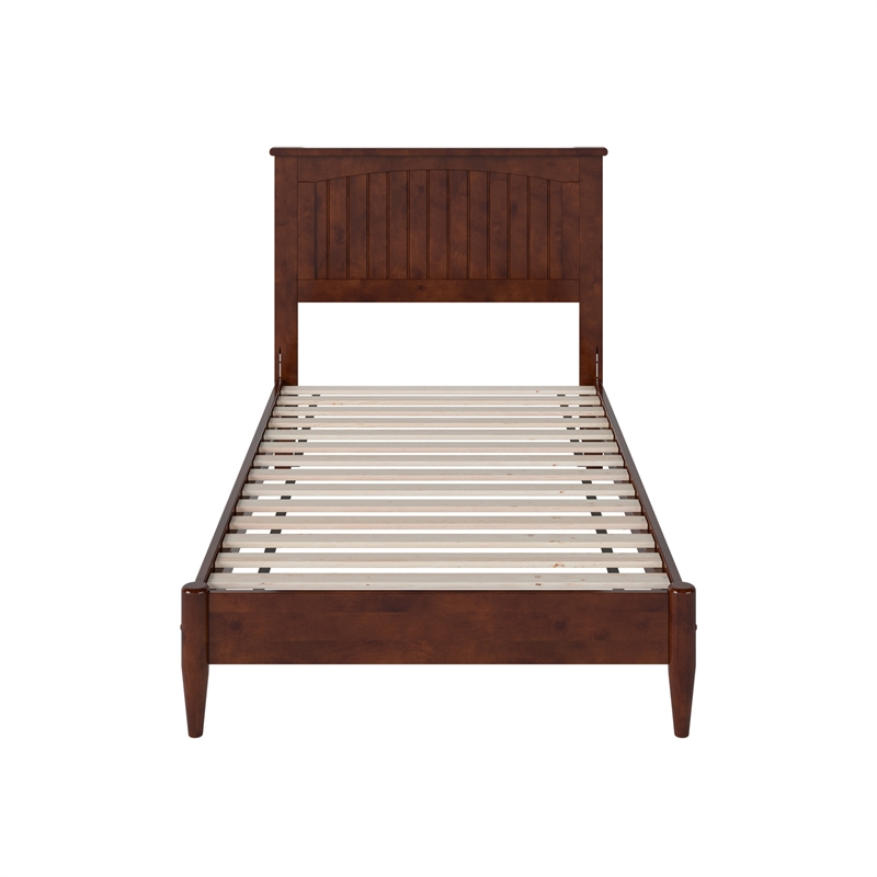 Naples Twin Wood Low Profile Platform Bed in Walnut