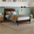 Naples Twin Wood Low Profile Platform Bed in Walnut