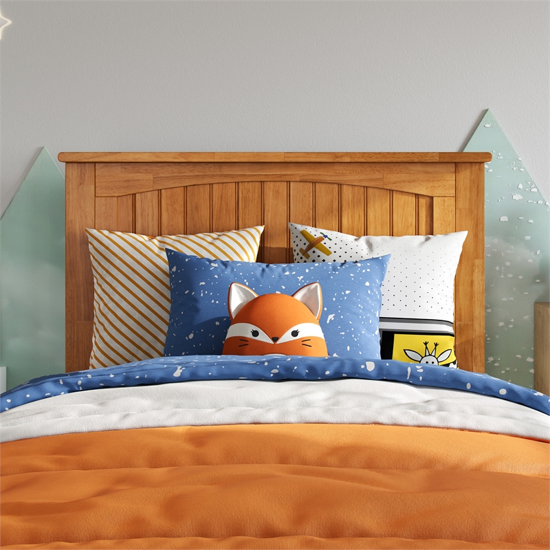 Naples Twin Wood Low Profile Platform Bed in Light Toffee