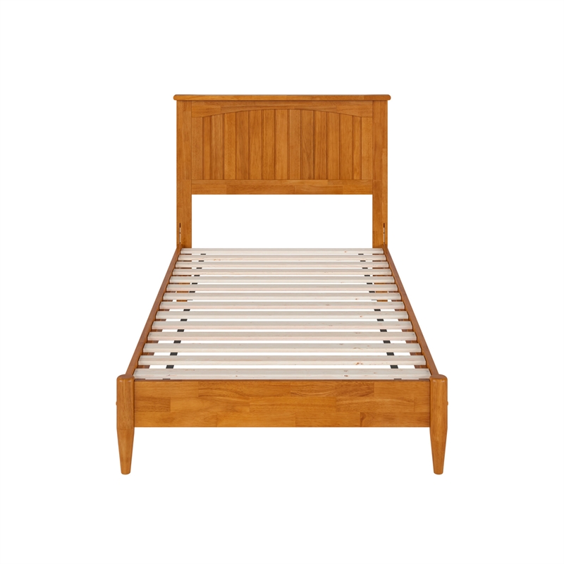 Naples Twin Wood Low Profile Platform Bed in Light Toffee
