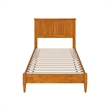 Naples Twin Wood Low Profile Platform Bed in Light Toffee