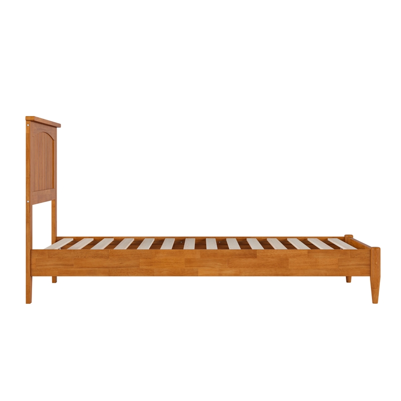 Naples Twin Wood Low Profile Platform Bed in Light Toffee