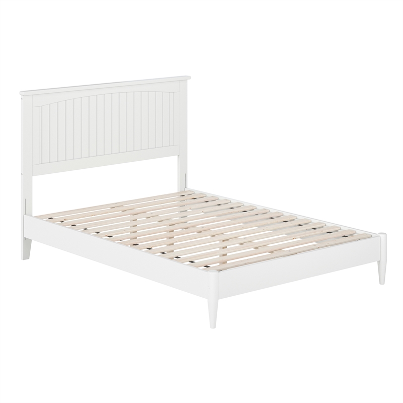 Naples Full Wood Low Profile Platform Bed in White