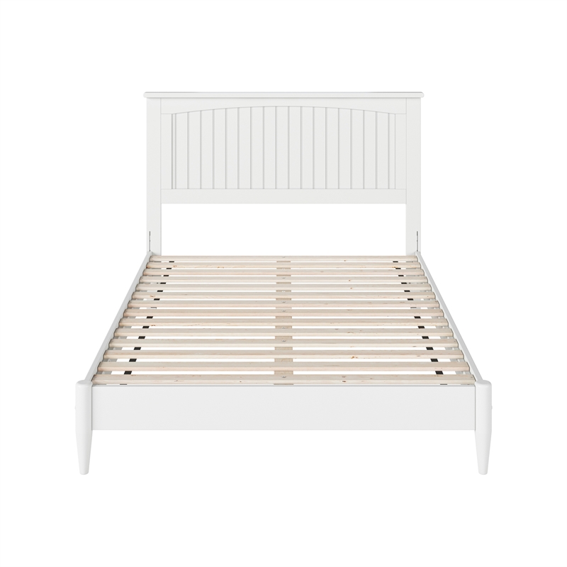Naples Full Wood Low Profile Platform Bed in White