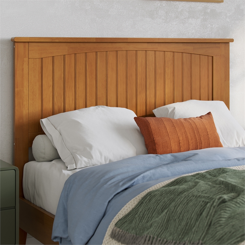 Naples Full Wood Low Profile Platform Bed in Light Toffee