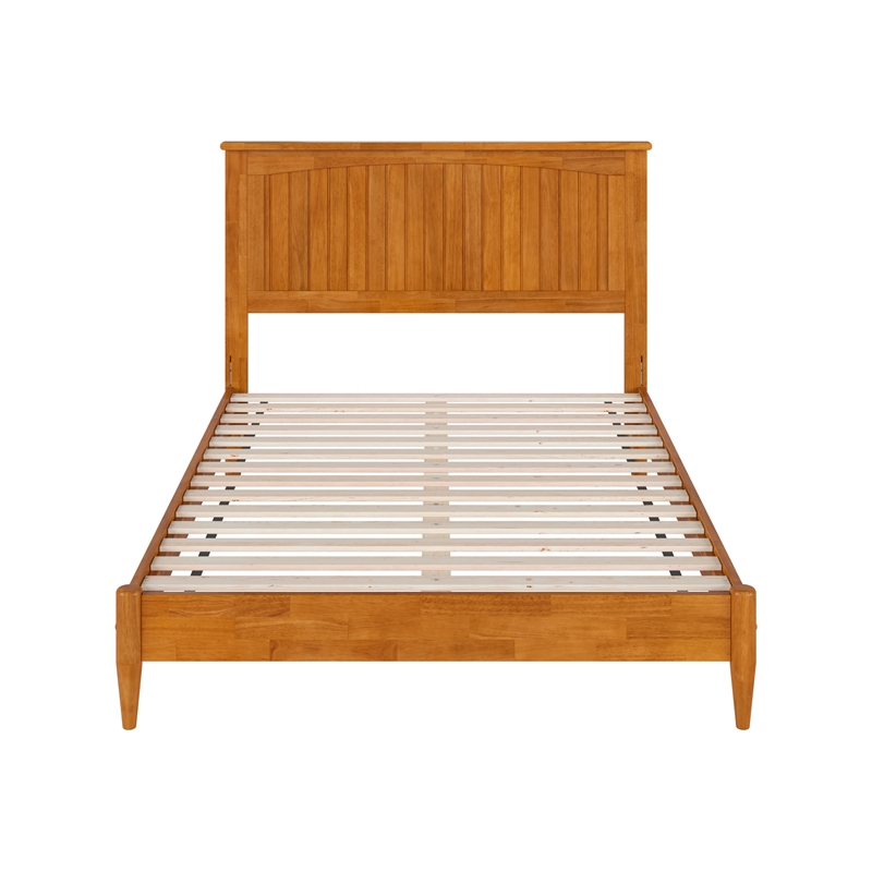 Naples Full Wood Low Profile Platform Bed in Light Toffee