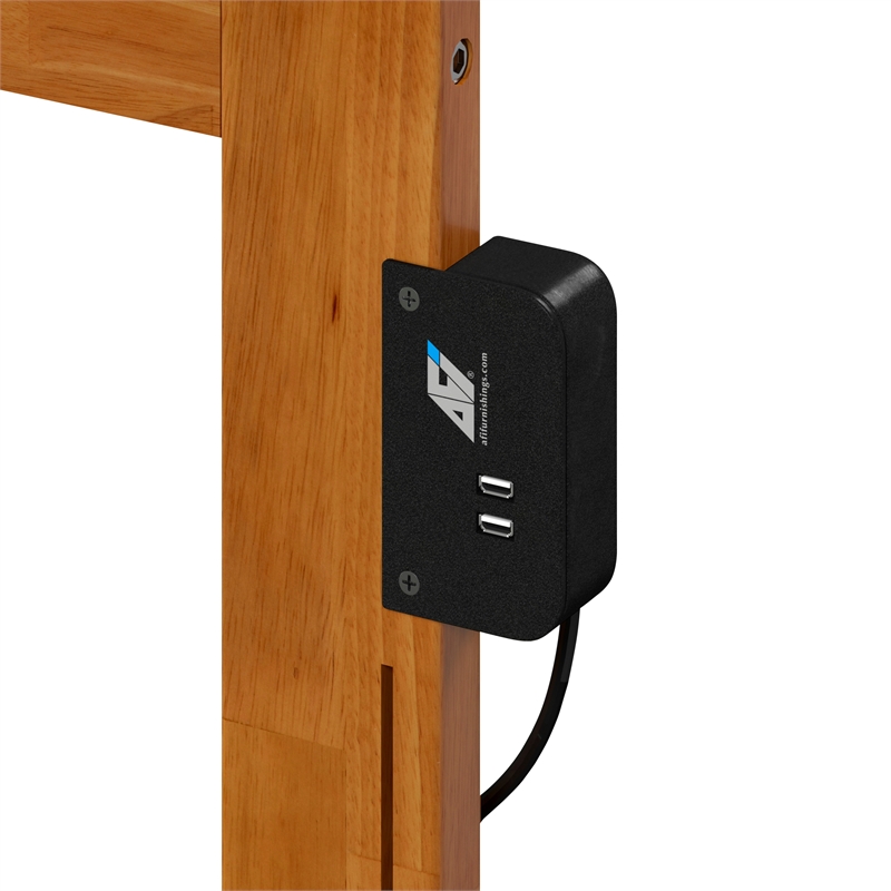 Naples Full Wood Low Profile Platform Bed in Light Toffee