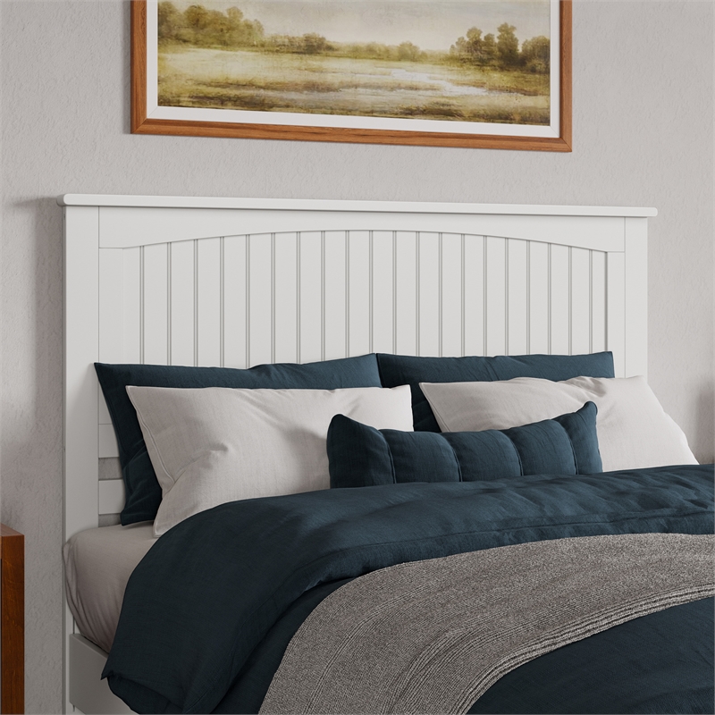 Naples Queen Wood Low Profile Platform Bed in White