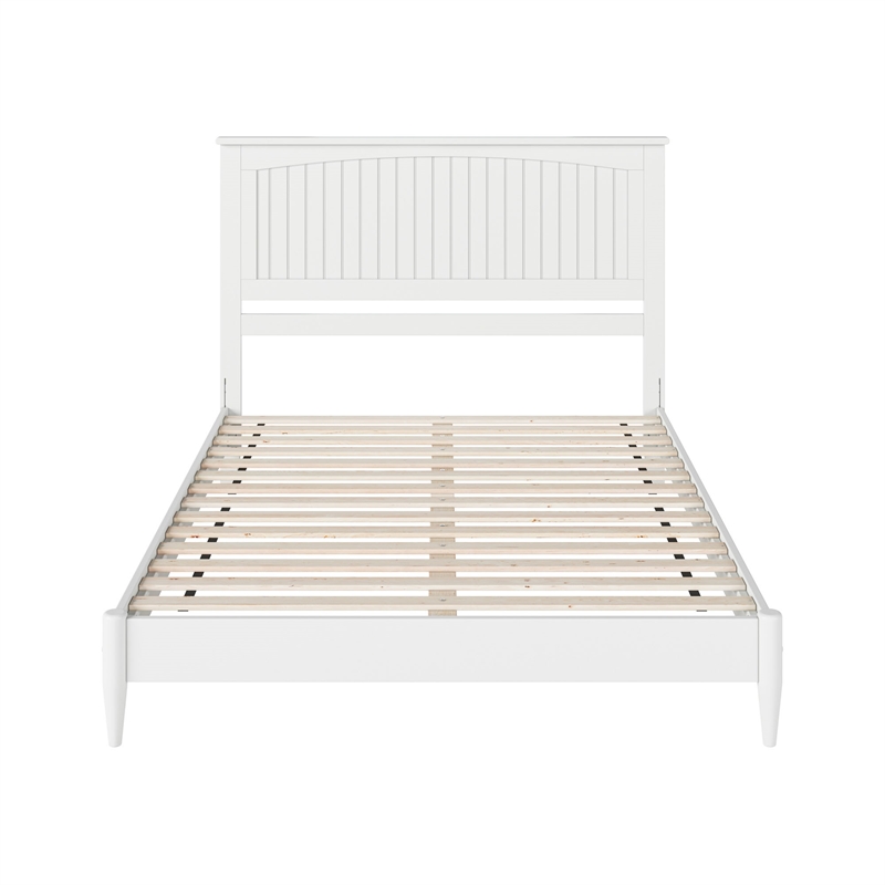 Naples Queen Wood Low Profile Platform Bed in White