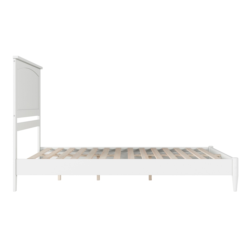 Naples Queen Wood Low Profile Platform Bed in White