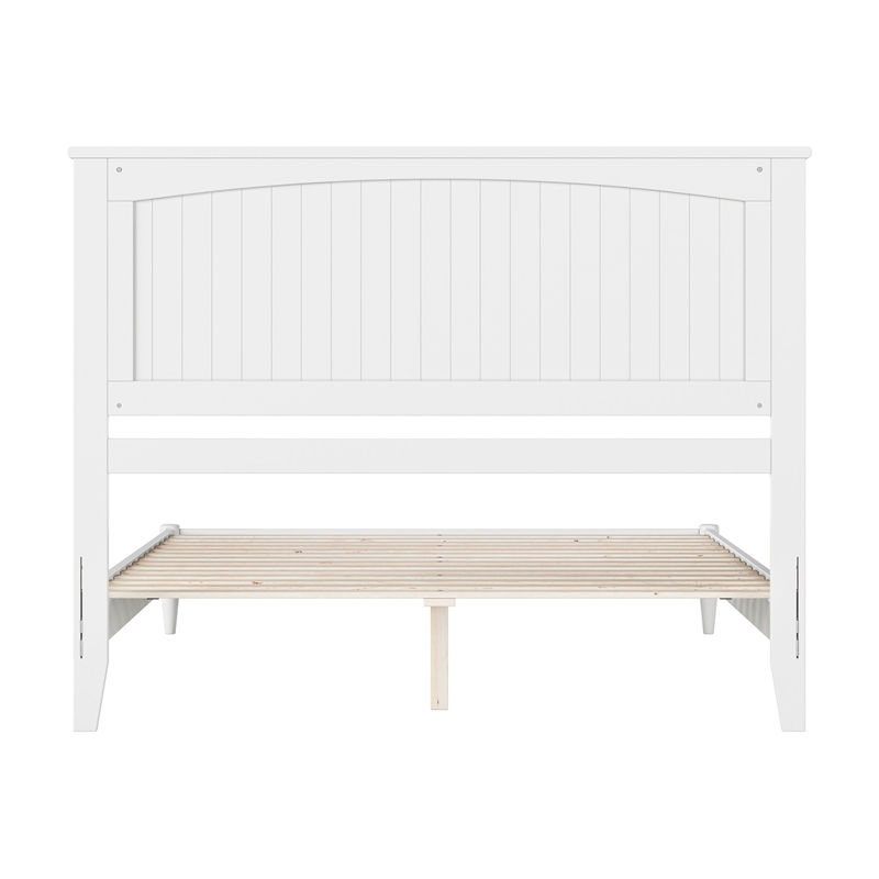 Naples Queen Wood Low Profile Platform Bed in White