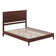 Naples Queen Wood Low Profile Platform Bed in Walnut