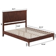 Naples Queen Wood Low Profile Platform Bed in Walnut