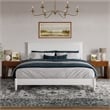Naples King Wood Low Profile Platform Bed in White