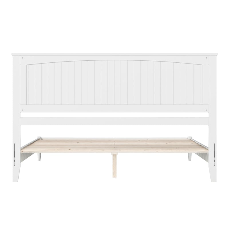 Naples King Wood Low Profile Platform Bed in White