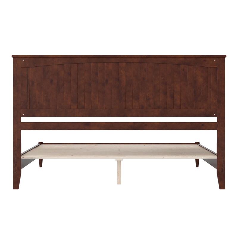 Naples King Wood Low Profile Platform Bed in Walnut