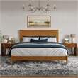 Naples King Wood Low Profile Platform Bed in Light Toffee