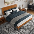 Naples King Wood Low Profile Platform Bed in Light Toffee
