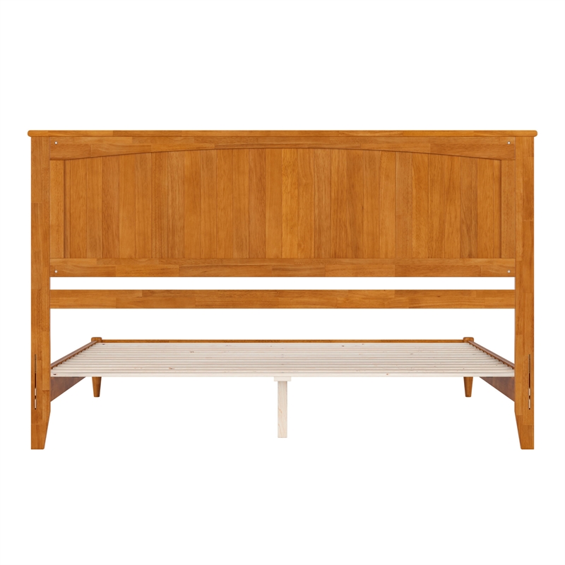 Naples King Wood Low Profile Platform Bed in Light Toffee