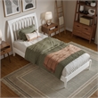 Orleans Twin XL Solid Wood Low Profile Sleigh Platform Bed in White